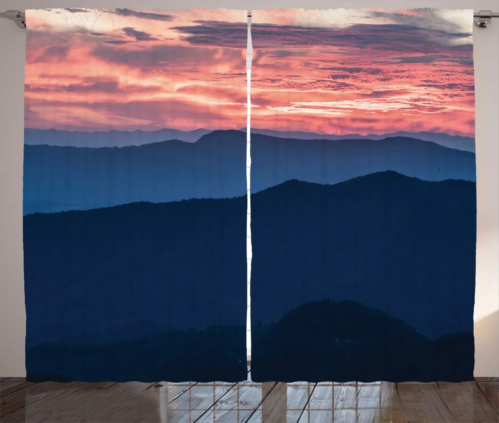 Rideaux universels à boucles et crochets paysage Appalachian 280x225cm