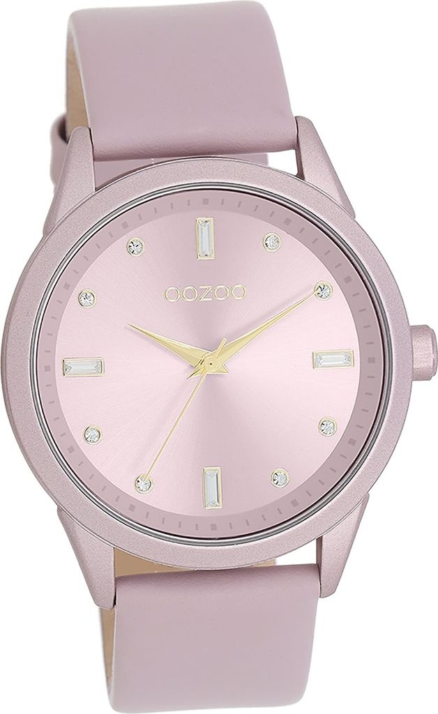 Oozoo Leder Damen Uhr Analog Quarzuhr Armband pastell-lila Timepieces D2UOC11355