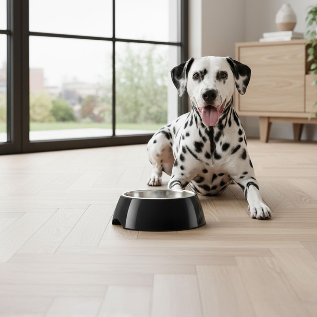 belviona Hundenapf & Katzennapf aus Melamin mit Edelstahleinsatz, hygienisch, spülmaschinenfest & rutschfest, 940 ml, schwarz