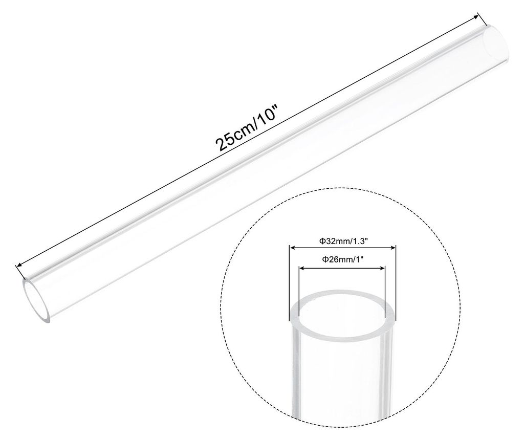 4 Stš¹ck PVC Transparent Rohr, Innendurchmesser 26mm Durchmesser 32mm L?NGE 250mm Acryl Kunststoffrohr fš¹r Lampenbau, Stehlampen, M?bel