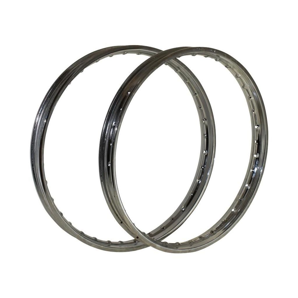 2x Felge Chrom 1,60x21 Zoll (36-Loch) Universal für Moped Produktbild 