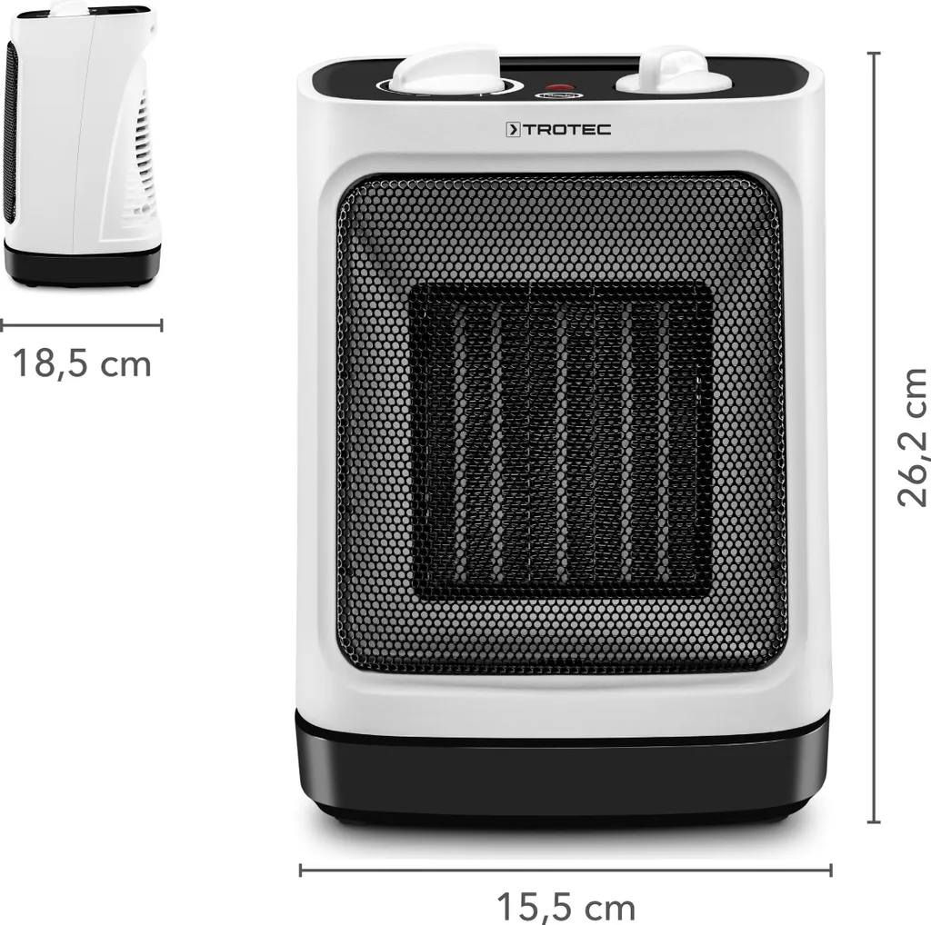 Chauffage céramique Trotec TFC 17 E thermostat réglable et silencieux
