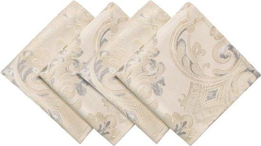 Famanu Stoffservietten – 4 Stück 45x45 cm – Champagnefarben – wiederverwendbare Servietten für Tisch oder Restaurant