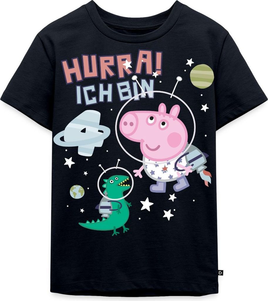 Spreadshirt Peppa Wutz Schorsch Ich bin 4 Jahre Kinder Premium T-Shirt, 122/128 (6 Jahre), Navy