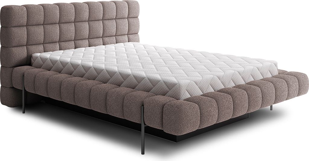 Bett mit Bettkasten 160x200cm Hellgrau