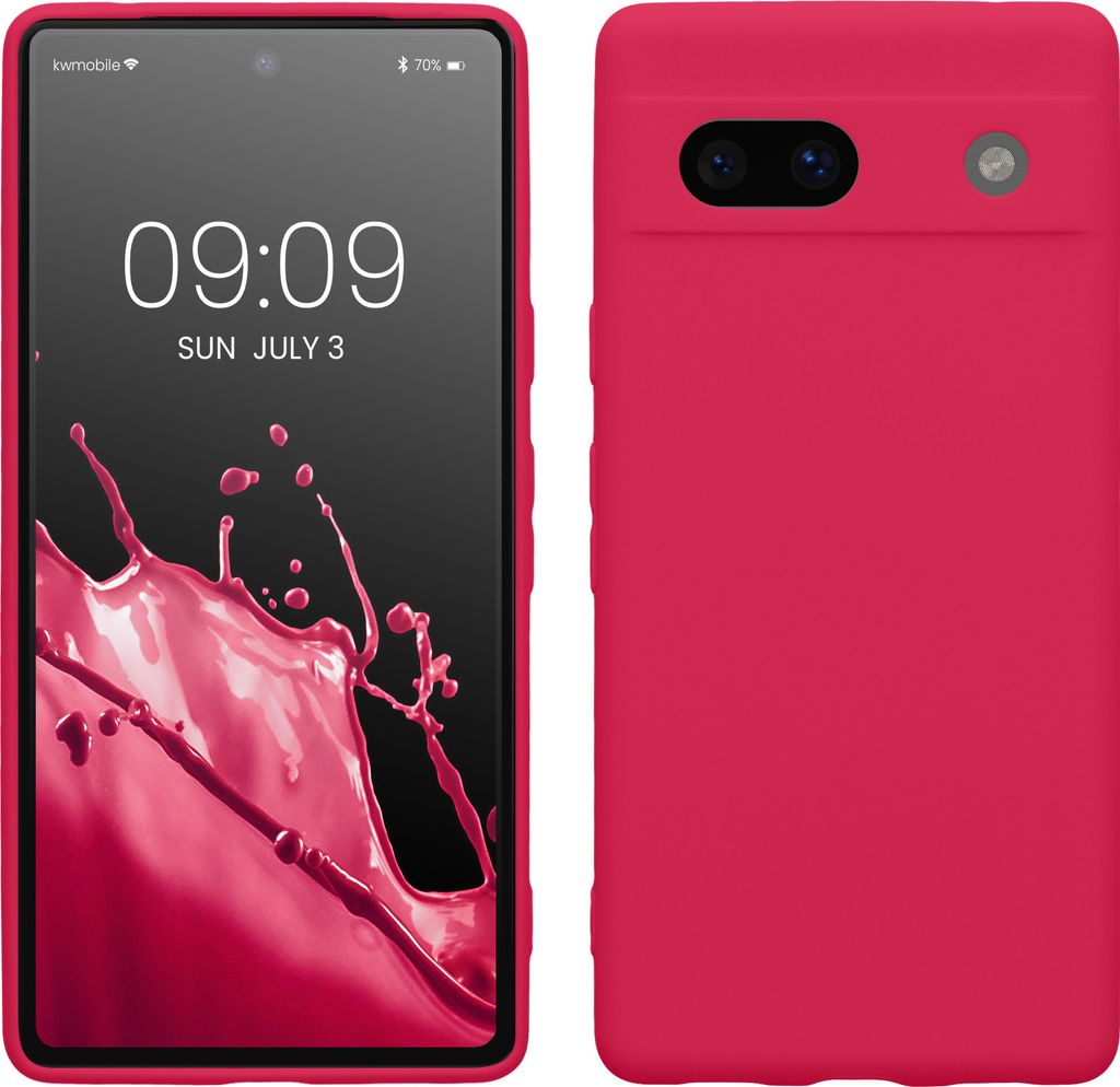 Kwnobile Handyhülle Für Google Pixel 6a – Transparente TPU Hülle Mit Pink-Blau Farbverlauf
