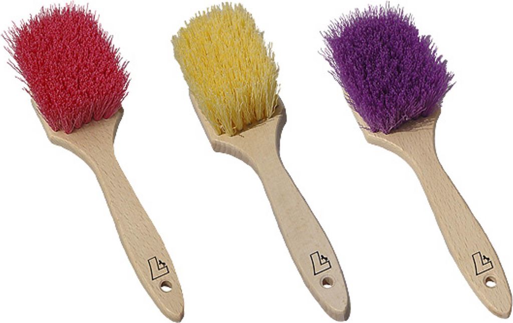 Leistner Hufbürste mit Stiel, Pferdebürste, gelb