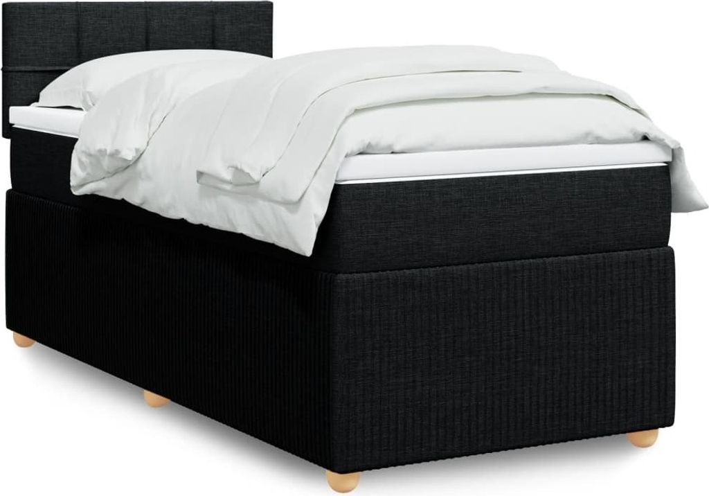 Maison Exclusive - Boxspringbett mit Matratze Schwarz 90x190 cm Stoff