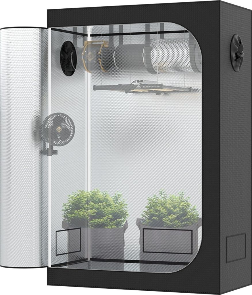 120x60x180 Deluxe 600D Zuchtzelt Gewächshaus Grow Box Growzelt Tent,Growbox,Growschrank Growzelt Zelt The Hookah: Ohne Sichtfenster 120x60x180 cm
