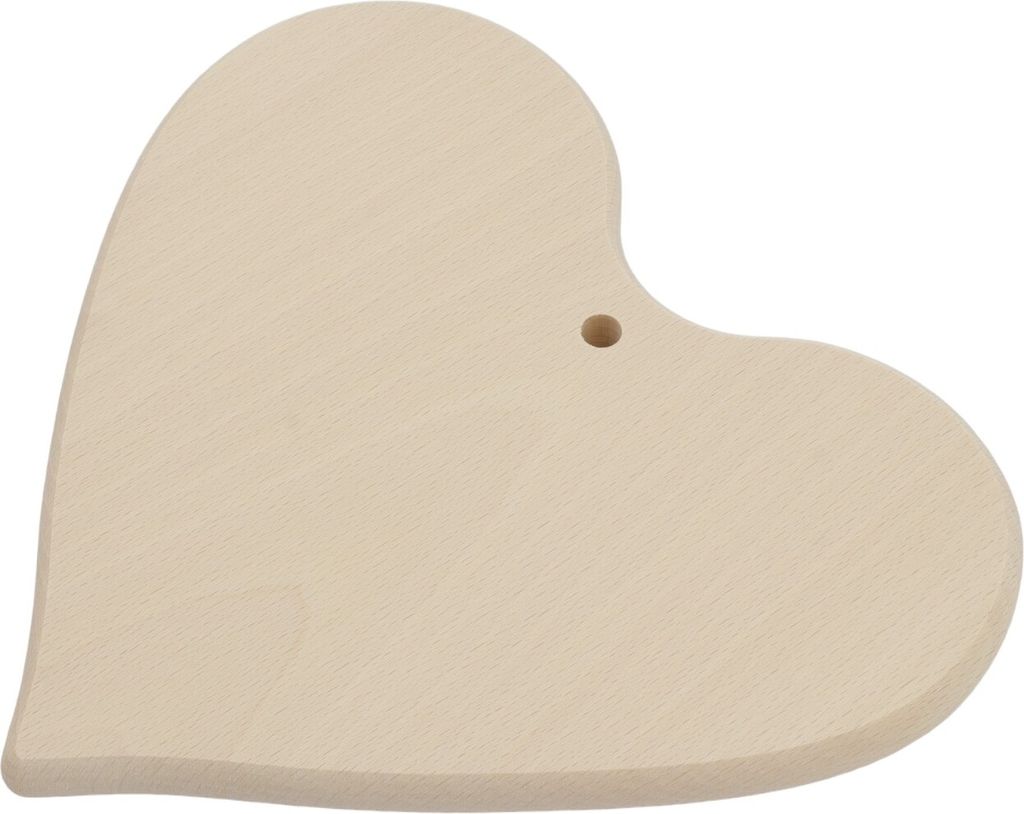 Holzschneidebrett in Herzform mit Griffloch aus Buchenholz Produktbild 