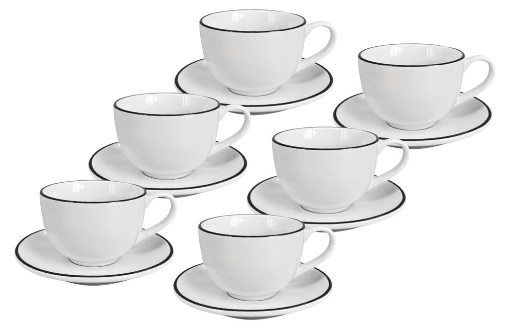 Set da 6 pezzi - Tazza da cappuccino con piattino Alba Immagine del prodotto 