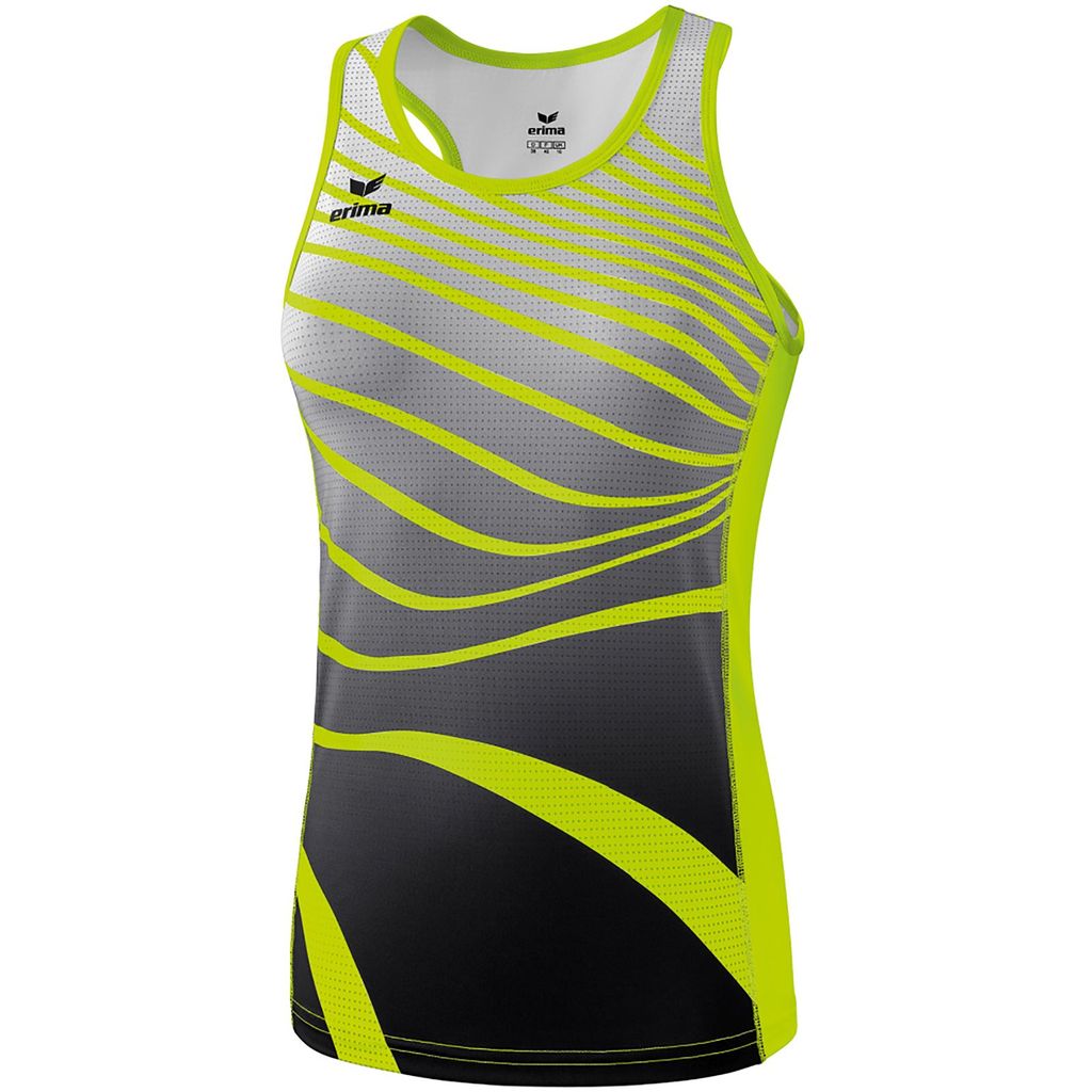 Erima Running Singlet Lauftop Sporttop Damen gelb schwarz Gr 40