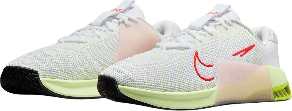 Nike Metcon 9 Sneaker "White Volt Bright Crimson", Weiß/Grün, Größe: 40,5