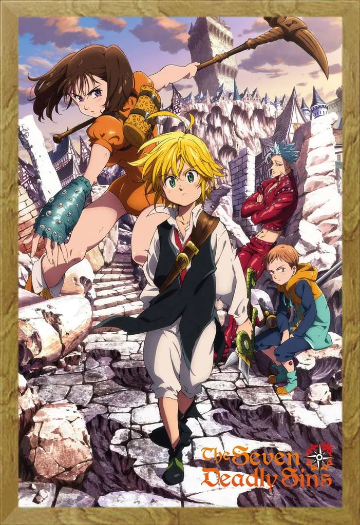 Maxi Poster Seven Deadly Sins Cornice Rovere Shinsuke Anime Art