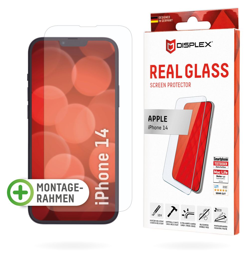 DISPLEX Real Glass Apple iPhone 13/13 Pro/14/16e Produktbild 