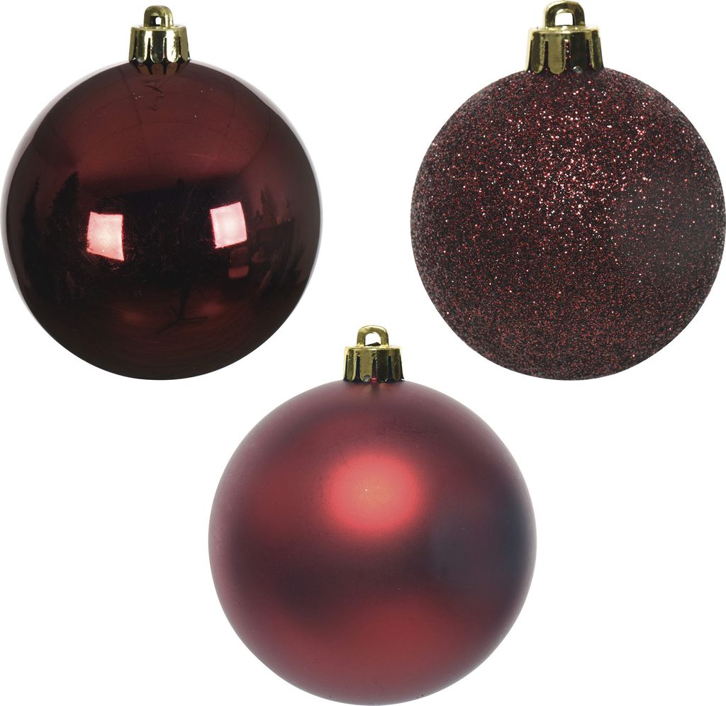 Weihnachtskugeln Kunststoff 8cm 34er Set - Ochsenblut Produktbild 