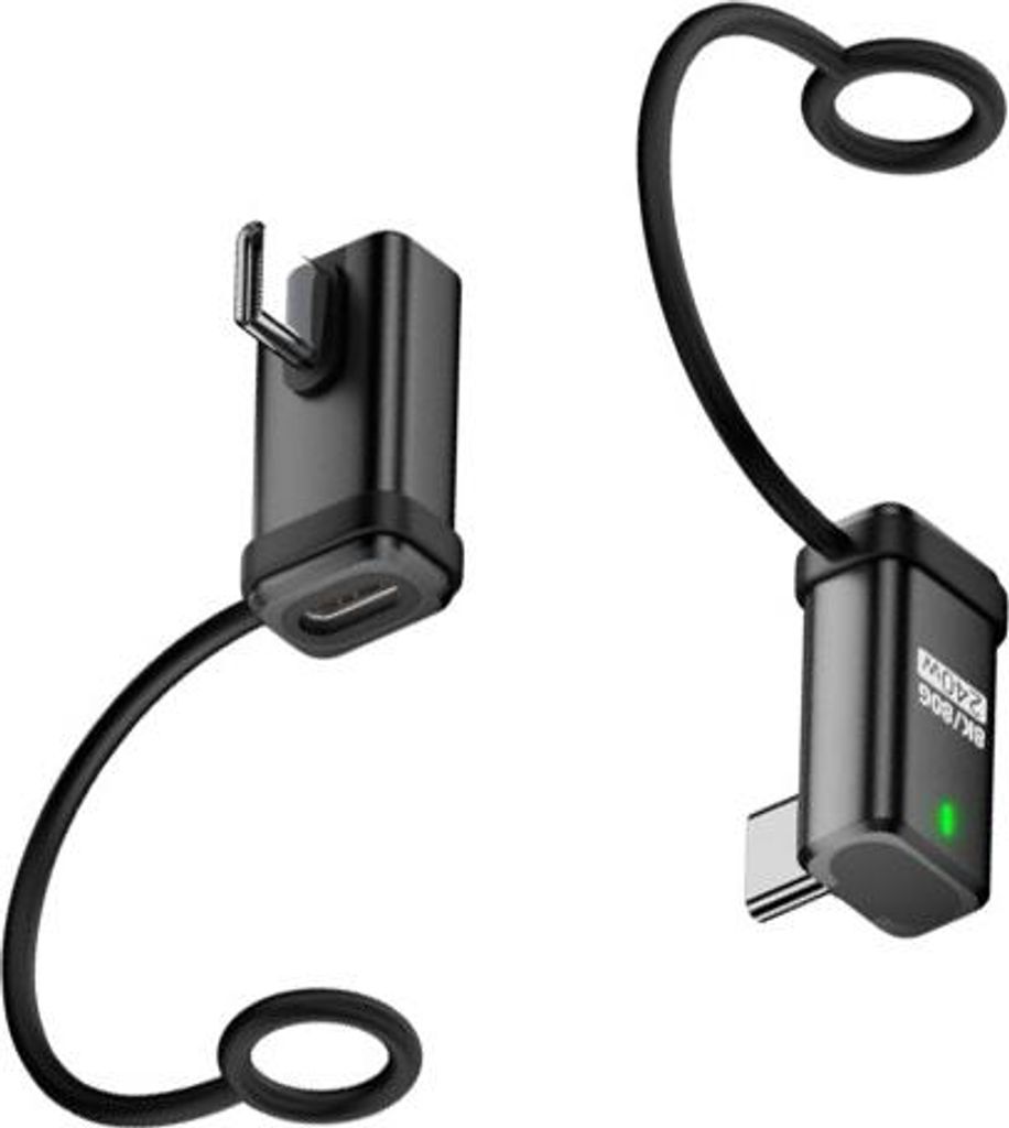 INF 2er-Pack 240W USB-C Winkeladapter mit 120Gbps und Trageband Schwarz