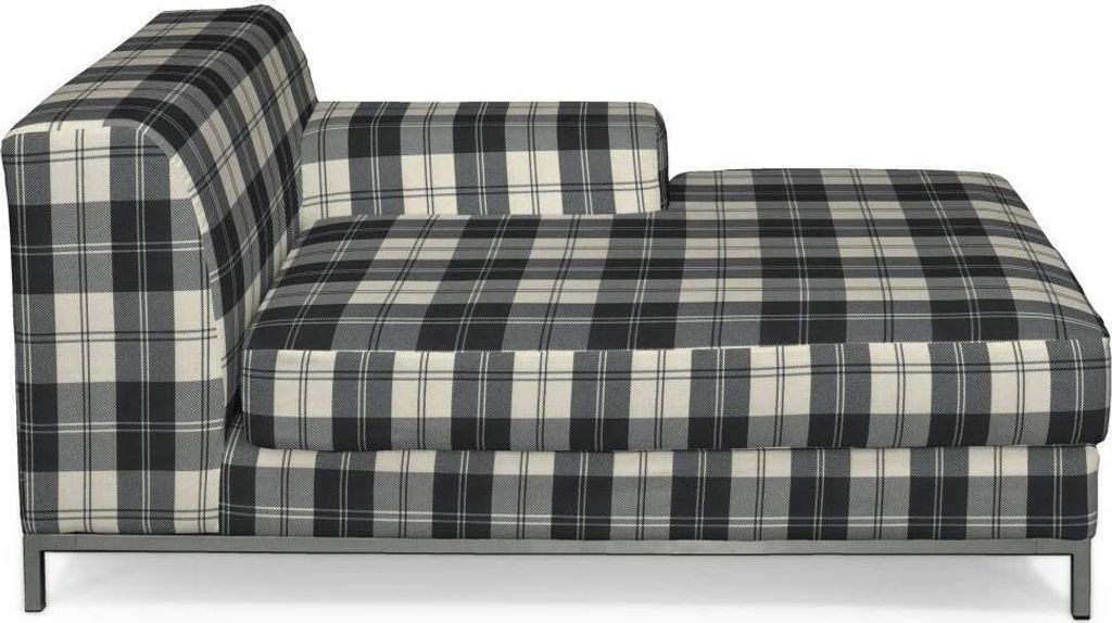 Dekoria Bezug für Kramfors Sofa Recamiere rechts, schwarz- weiss, Bezug für Recamiere rechts Kramfors