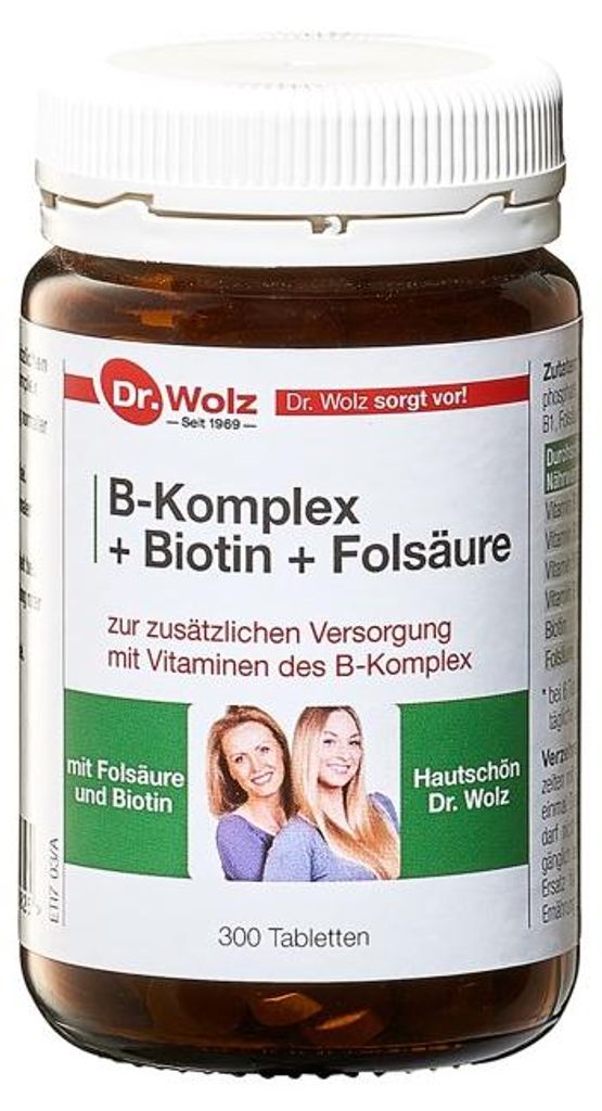 Dr. Wolz B-komplex + biotín + kyselina listová, 300 tabliet Obrázok produktu 