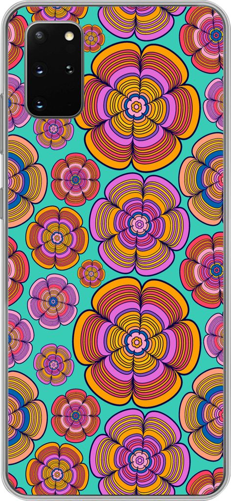 MuchoWow Handyhülle Schutzhülle Hülle für Telefoonhoesje Samsung Galaxy S20 Plus Design - Flower Power - Farben Silikon Softcase Handy Hülle...