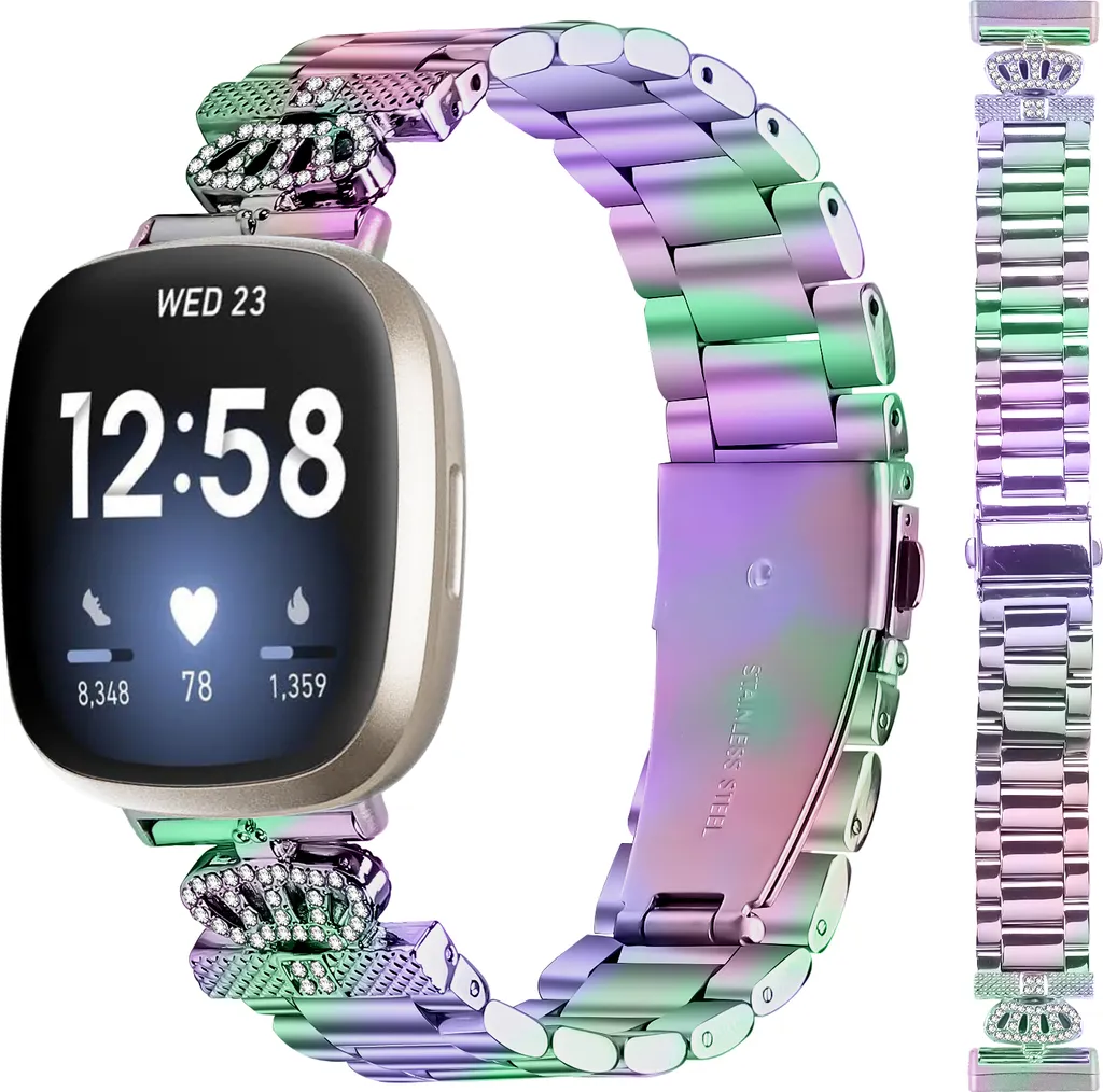 INF Cinturino Scintillante Tre Perline per Fitbit Versa 3/4/Sense 2