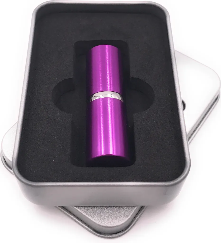 Onwomania bottiglia di rossetto lucidalabbra argento viola Chiavetta USB in confezione regalo in alluminio 8 GB USB 2.0