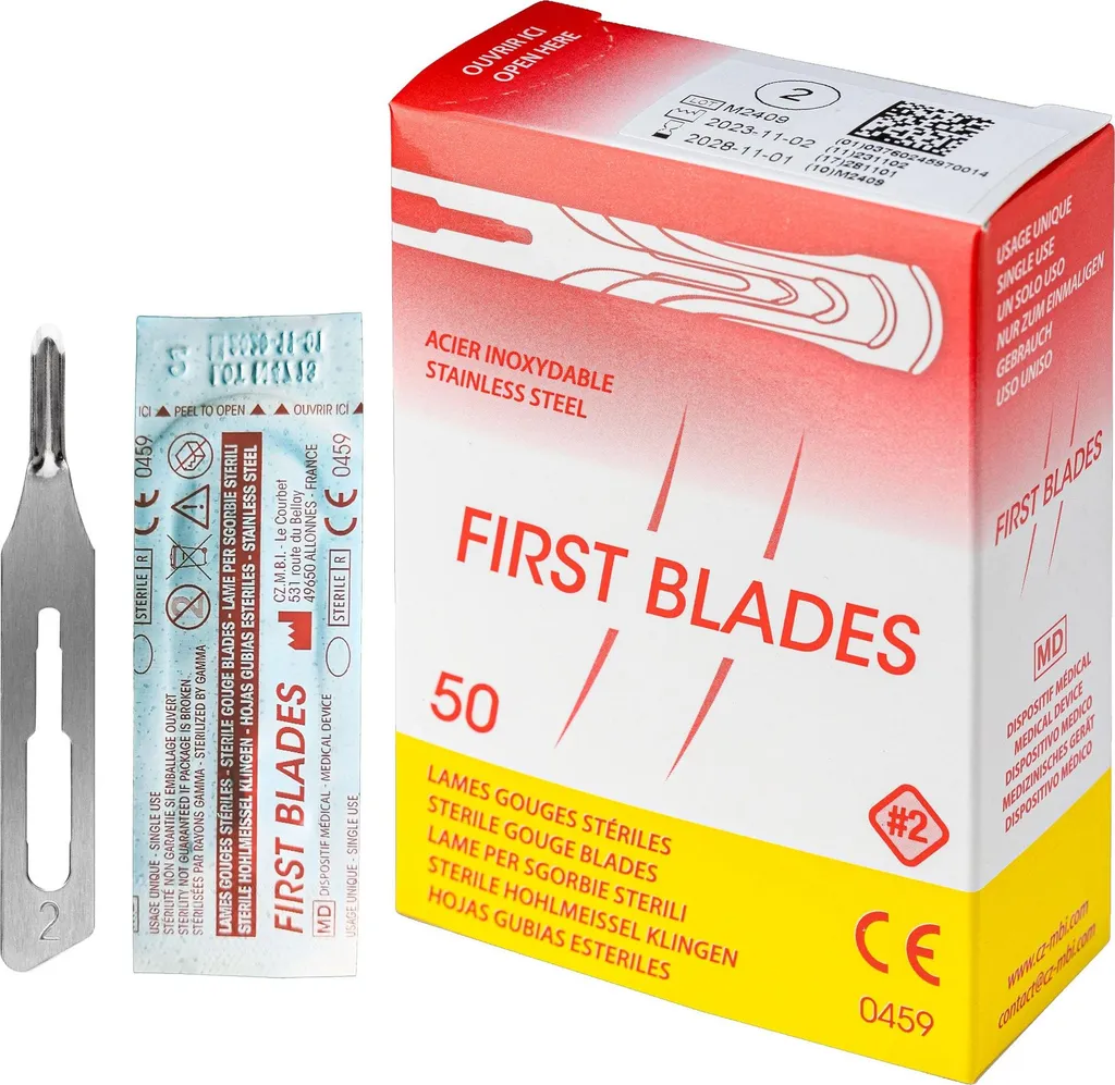 Lames de gouge Figure 2 stériles en sachet individuel pour soins