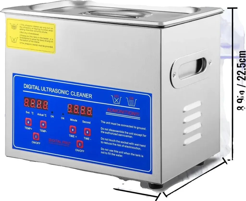 Vasca Ultrasuoni 3L Acciaio Inox 40kHz Timer Digitale Riscaldata