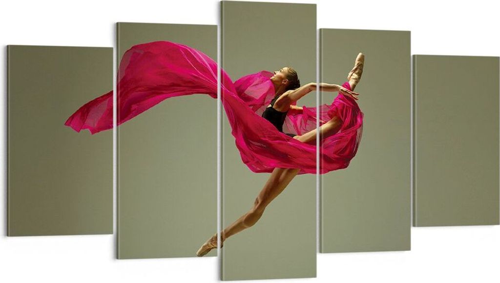 Bild auf Leinwand - Leinwandbild - 5 Teile - Tänzer Ballett Künstler - 160x85cm - Wand Bild - Wanddeko - Wandbilder - Leinwanddruck - Bilder - Wa...