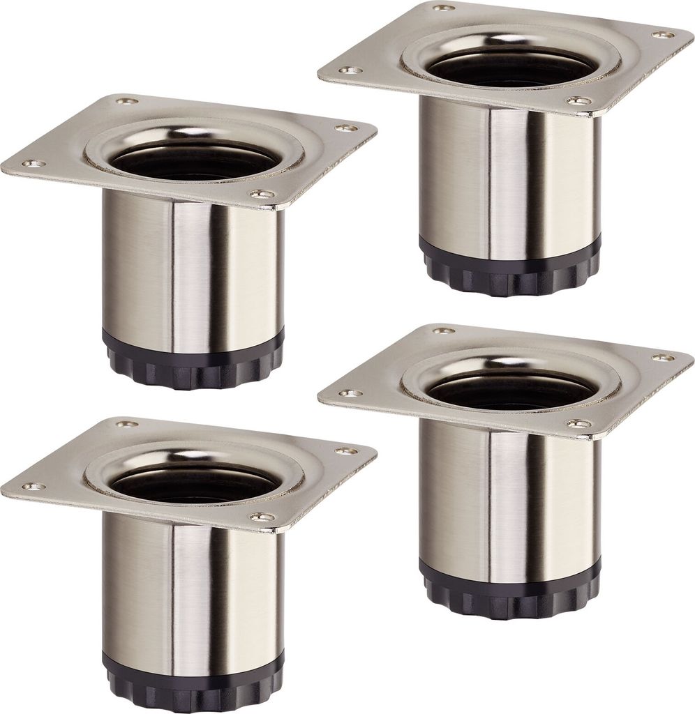 4 Stück Möbelfüße BRAVO Höhe 50 mm (+ 10 mm) Ø 40 mm Produktbild 