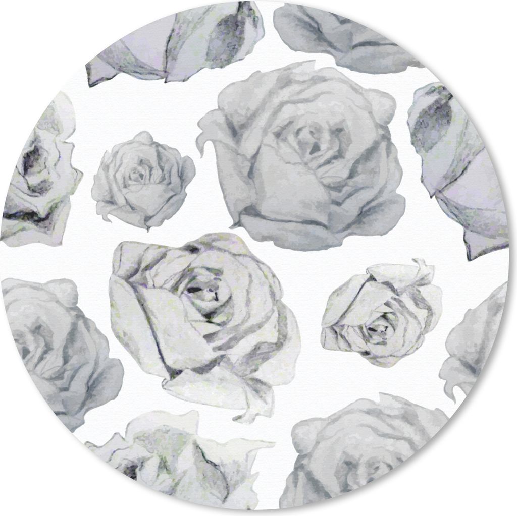 MuchoWow Mauspad Mousepad Rosen - Blume - Schwarz und weiß - Muster 20x20 cm - Mousepads - Maus Mat - Pad - Mausunterlage - Schreibtischmatte