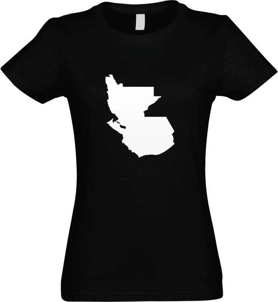 Kiwistar - T-Shirt tailliert - Damen - schwarz - Guatemala Umriss Kontur - mit Motiv Bedruckt - Funshirt Design - Sport - Freizeit - Damen - S
