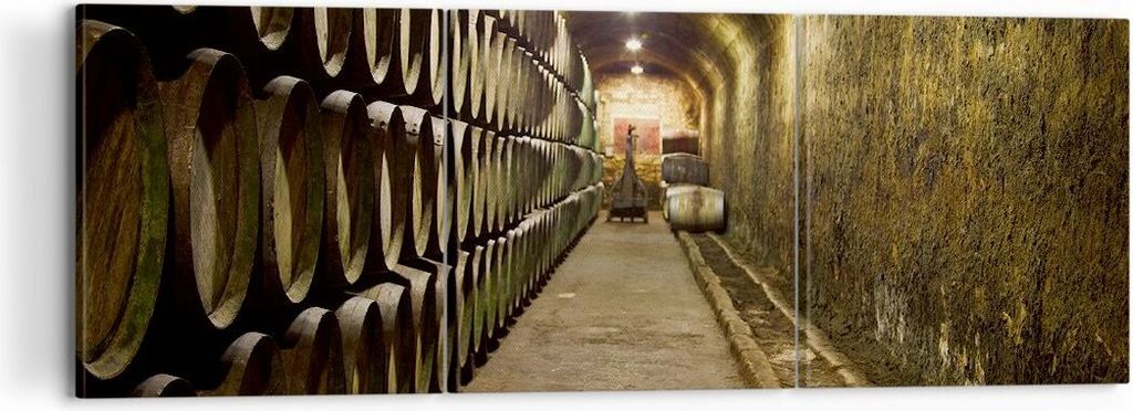 Bild auf Leinwand - Leinwandbild - Architektur Fässer Traube - 120x40cm - Wand Bild - Wanddeko - Leinwanddruck - Bilder - Kunstdruck - Wanddekorat...