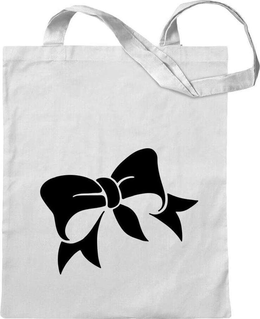 Kiwistar - Baumwolltasche - weiss - Schleife - Knoten - Mädchen - Girl - Tragetasche Stoffbeutel Umhängetasche Langer Henkel