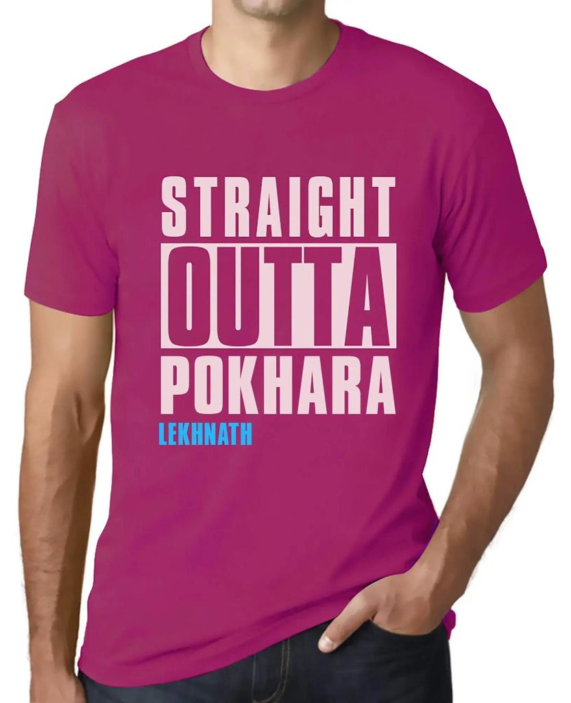 Herren Grafik T-Shirt Direkt aus dem Pokhara Lekhnath – Straight Outta Pokhara Lekhnath – Öko-Verantwortlich Vintage Jahrgang Kurzarm Lustige ...