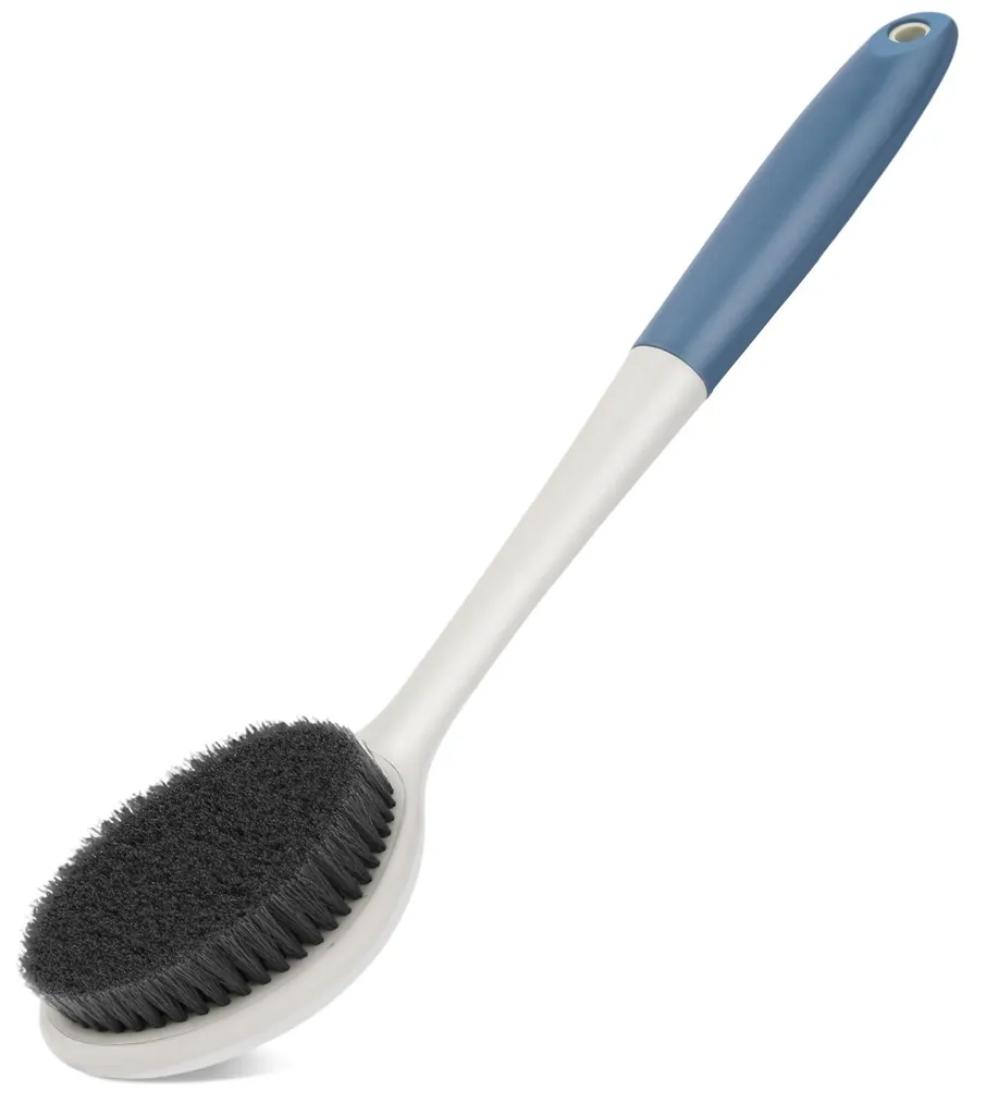 Brosse pour le dos femme et homme 43,2 cm bleue pour douche et gommage