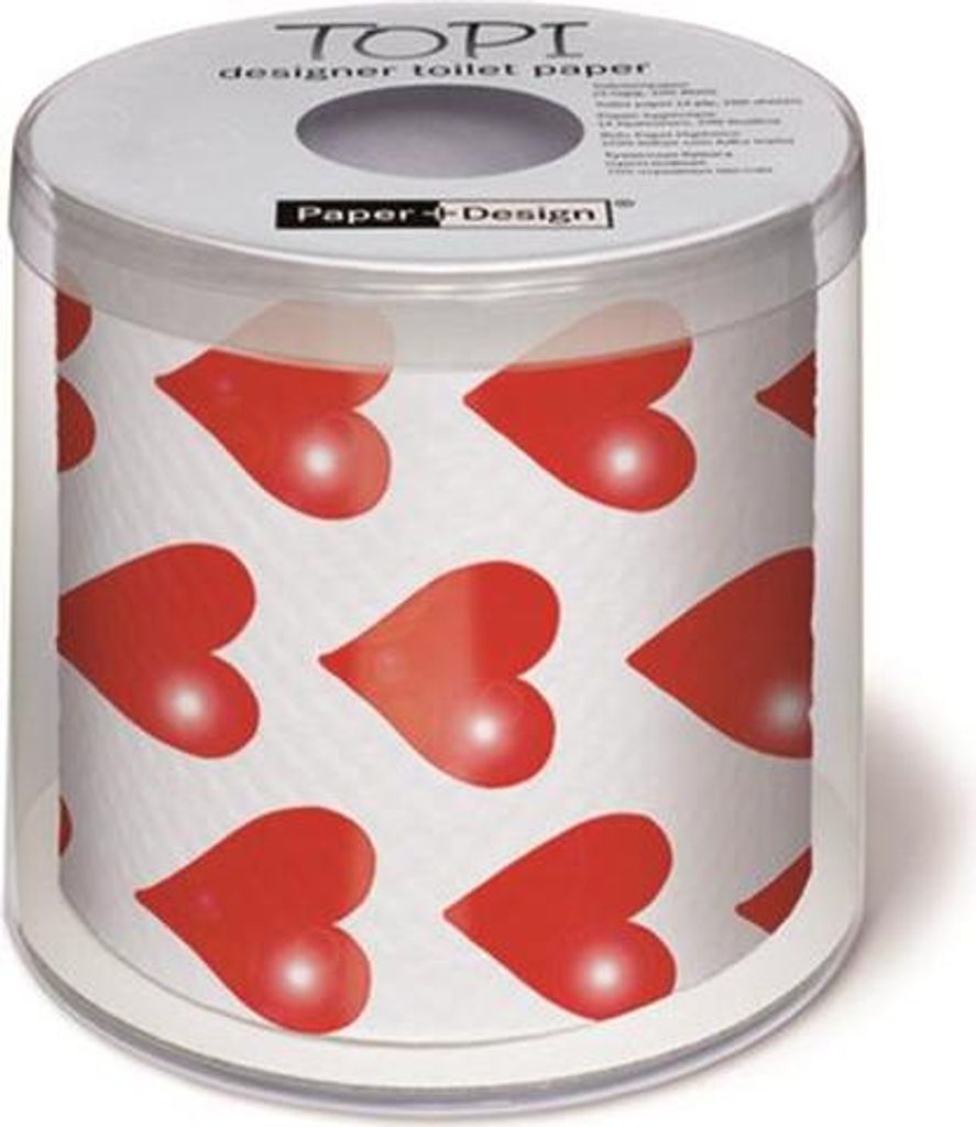 Toilettenpapier Rolle bedruckt Hearts - Herzen Produktbild 