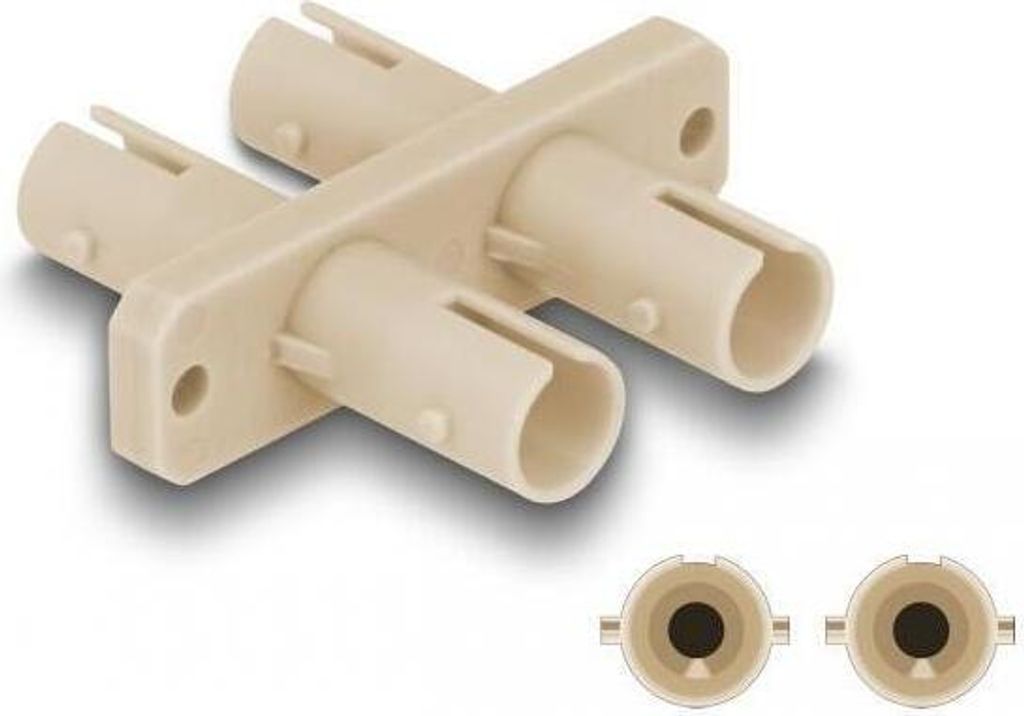 DELOCK LWL Kupplung ST Duplex Buchse zu ST Duplex Bu beige