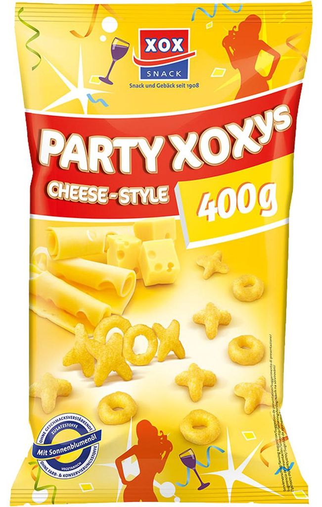 XOX Party XOXys Cheese Style Snack de maïs au fromage râpé Image du produit 