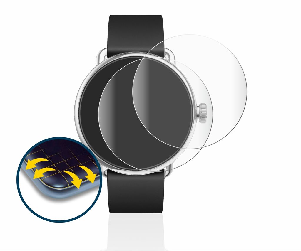 Savvies Full-Screen Schutzfolie Für Withings ScanWatch 2 (38 Mm) – 4 Stück, Selbstheilend, 3D Curved, Made In Germany