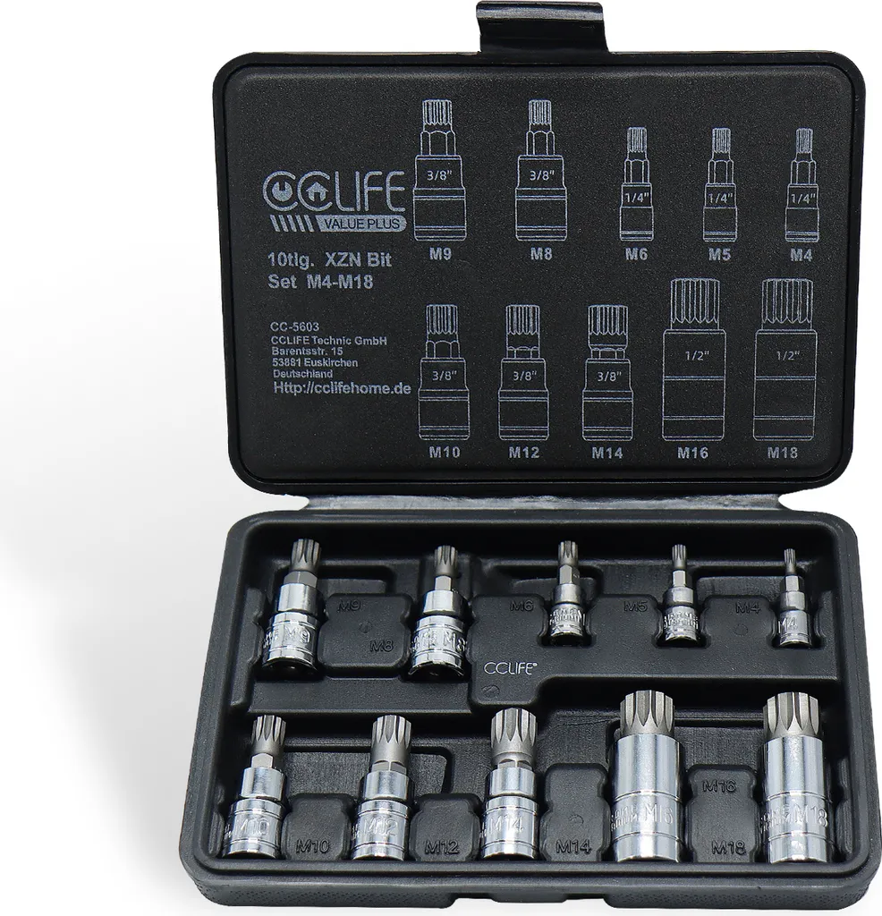 Jeu de Douilles XZN M4 à M18 en Acier S2 pour Mécanique Auto Professionnelle