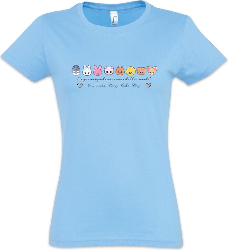 Urban Backwoods Stay Pop 2, Damen T-Shirt, Farbe: Hellblau, Größe: XL