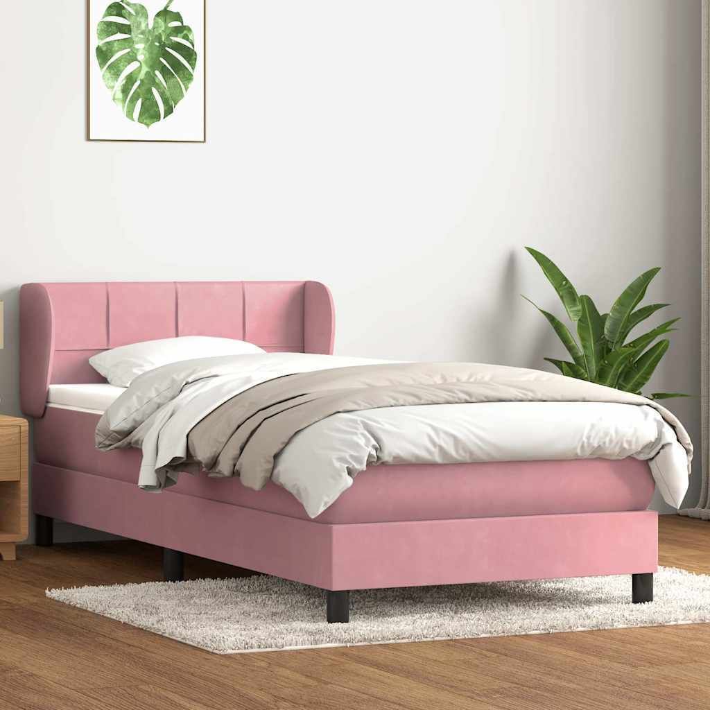 Maison Exclusive - Boxspringbett mit Matratze Rosa 80x220 cm Samt
