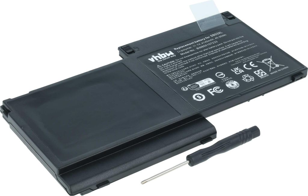 vhbw Akku kompatibel mit HP EliteBook 820 G2-L3Z38UA, 820 G2-K1C90PT, 820 G2-H0HK6EC, 820 G2-H0KE0EC Notebook (4140 mAh, 11,1 V, Li-Ion)