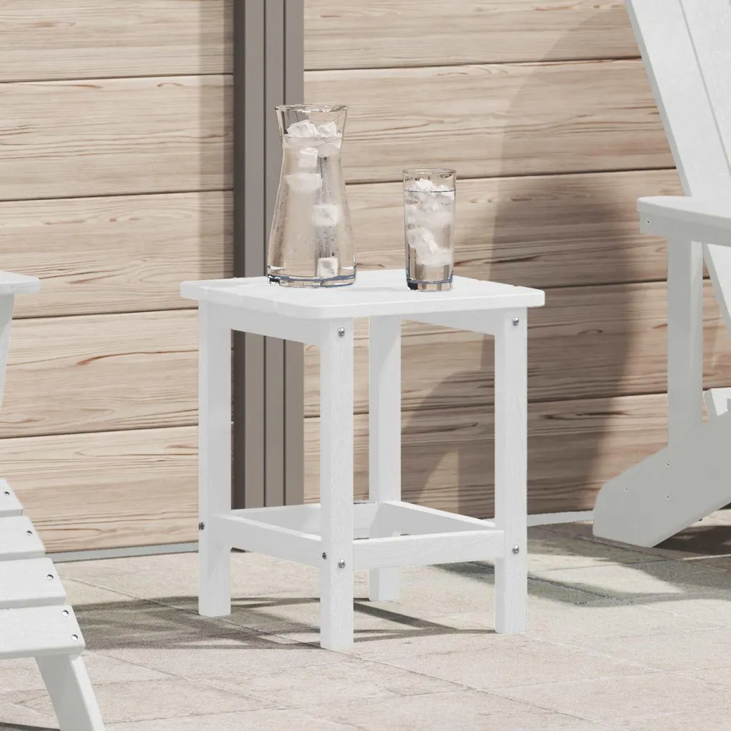 Table d'appoint cube blanche en polyéthylène imperméable 38x38x46 cm - 2