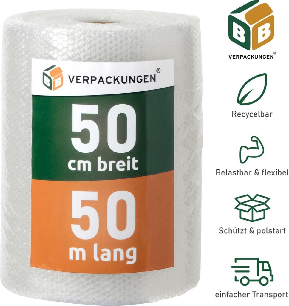 1 x Luftpolsterfolie (0,5 x 50 m) Knallfolie Noppenfolie 1 x Luftpolsterfolie (0,5 x 50 m) Knallfolie Noppenfolie