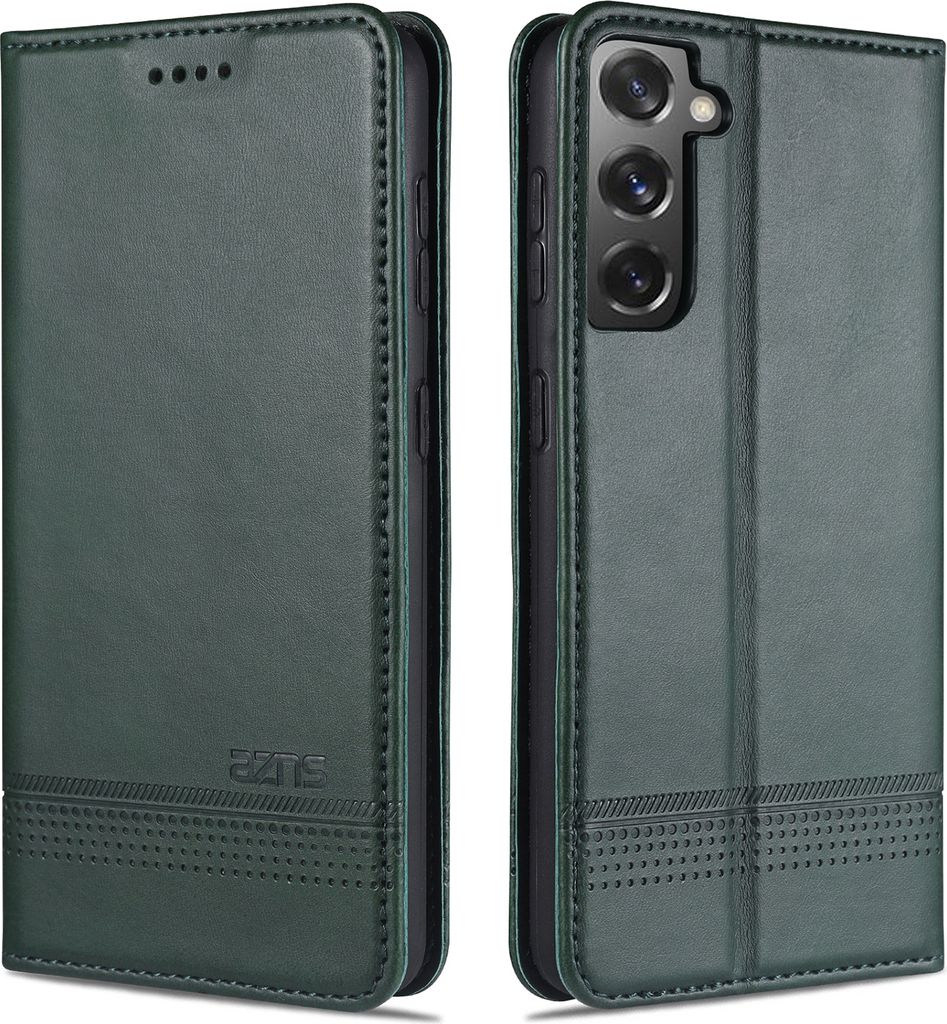 LaimTop LederHülle für Samsung S21 5G, Klapphüllen Brieftasche Magnetverschluss Ständer Schutzhülle für Samsung Galaxy S21 5G Grün