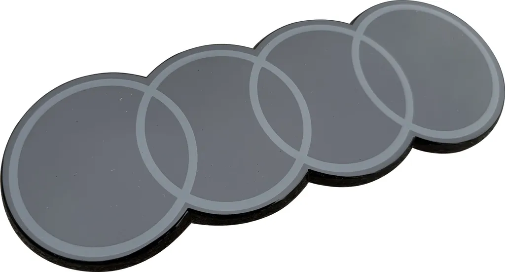 Logo Audi Q8 Noir Mat Anti-UV Emblème Calandre Haute Résistance 285mm