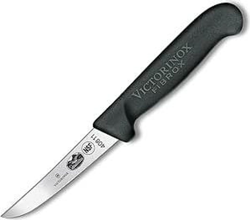 Victorinox Fibrox Kochmesser Kleintiermesser, Extra Scharfe Klinge, Spülmaschinengeeignet, Rostfreier Stahl, Schwarz