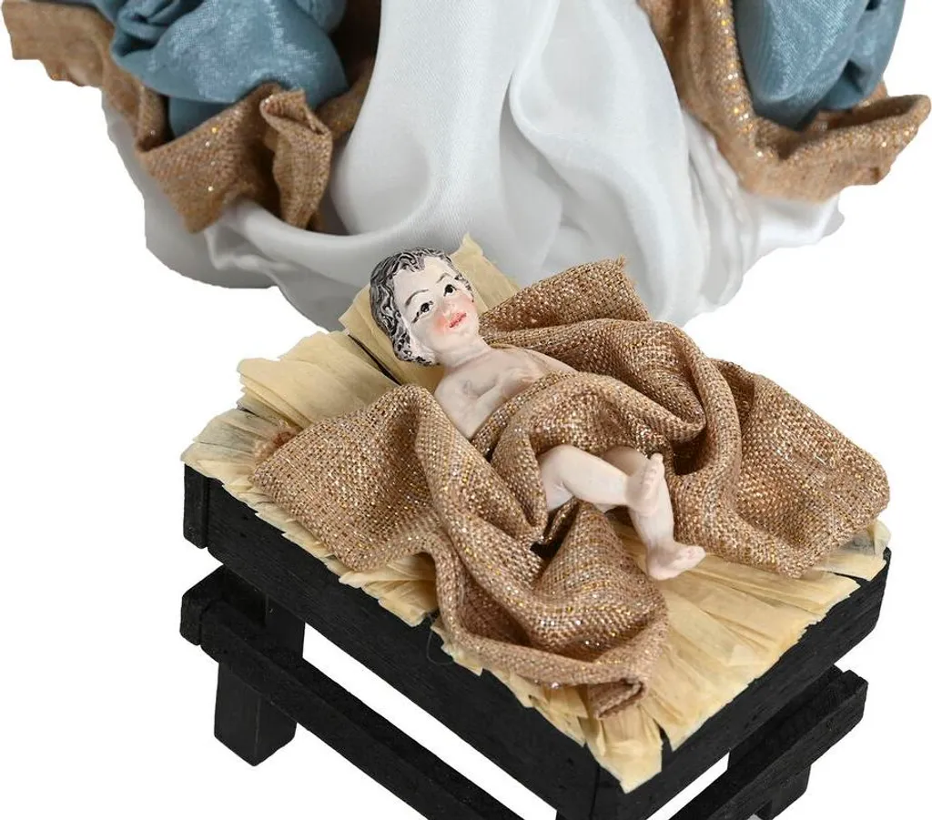 Grande Crèche de Noël Moderne Home ESPRIT en Céramique Bleue et Blanche